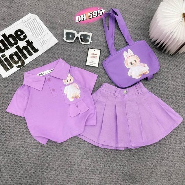 2pcs Top And Skirt With Bag